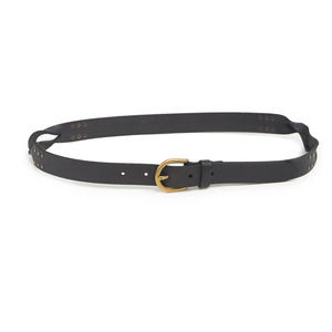 NEW FRYE Black D-Ring Twisted Stud Leather Belt size large